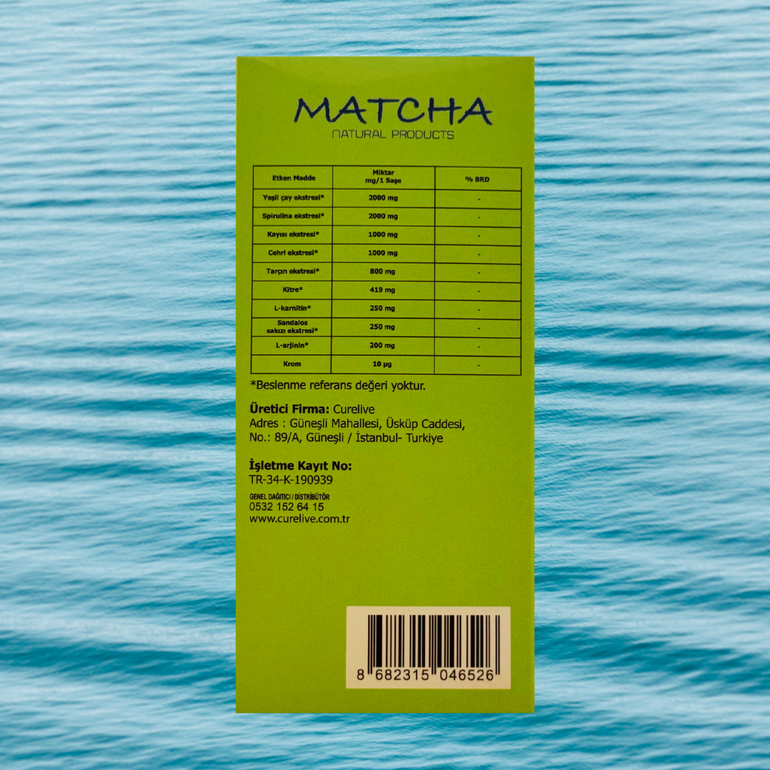 Matcha Kayısı & Yeşil Çay İçeren Toz Krom Pikolinat, L-Arjinin, Sandaloz Sakızı 20 Pieces 4
