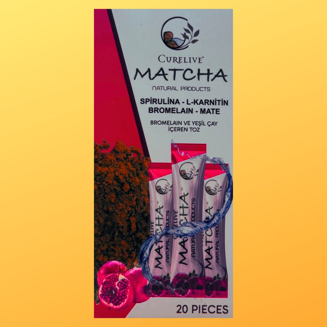 Matcha Spirulina L-Karnitin Bromelain İçeren Toz 20 Pieces