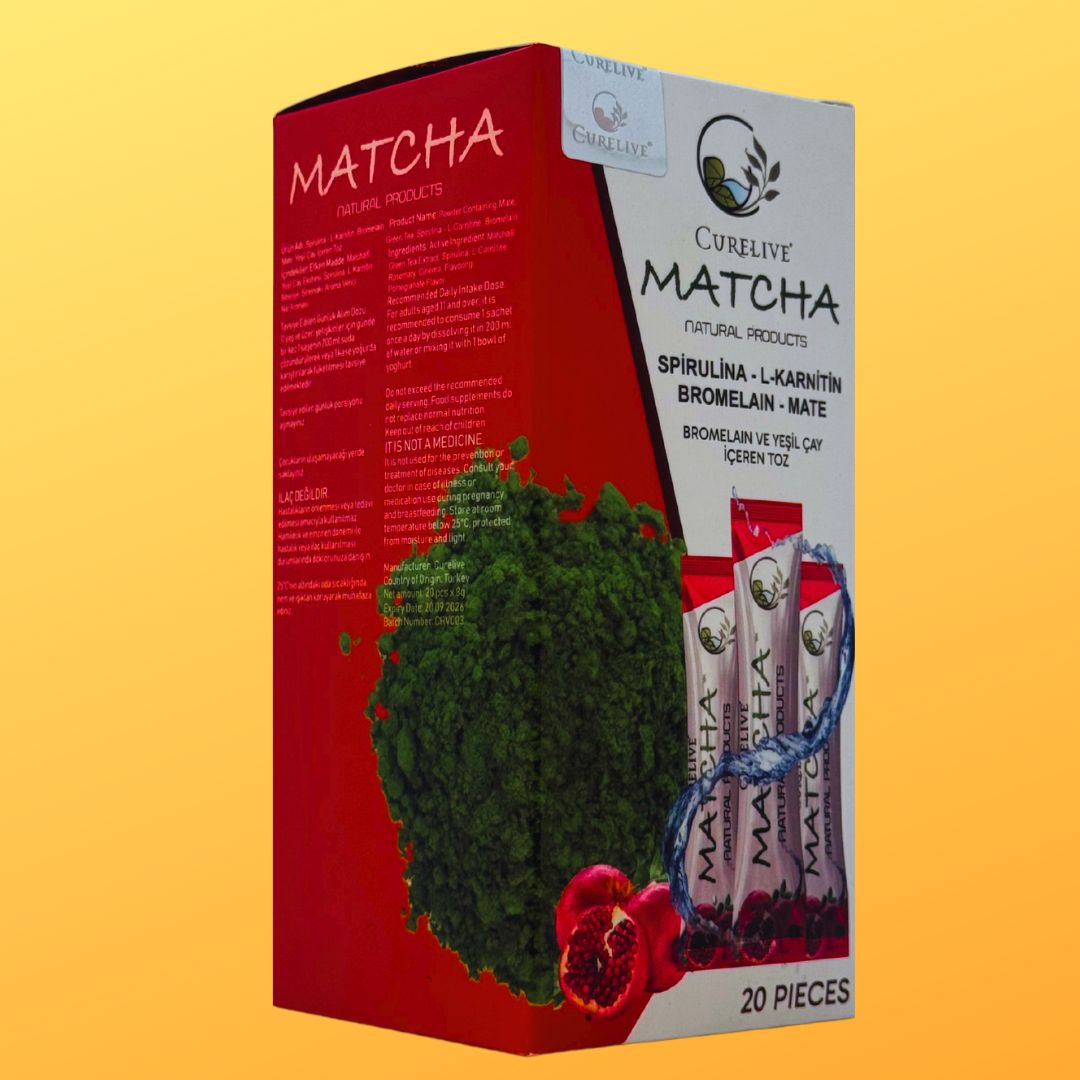 Matcha Spirulina L-Karnitin Bromelain İçeren Toz 20 Pieces 1