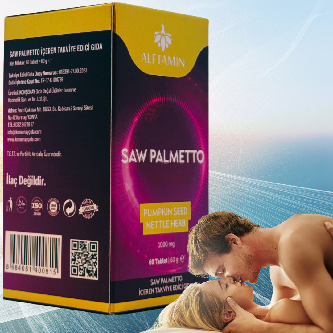 Alftamin Saw Palmetto Pumpkin Seed Nettle Herb 1000 mg. ( 60 Tablet ) 60 g e