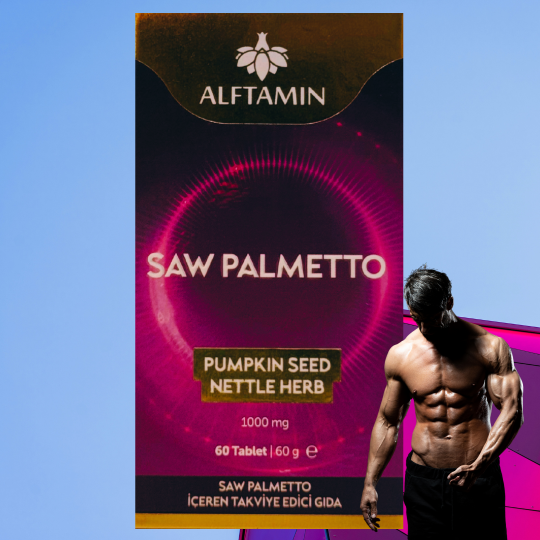 Alftamin Saw Palmetto Pumpkin Seed Nettle Herb 1000 mg. ( 60 Tablet ) 60 g e 1