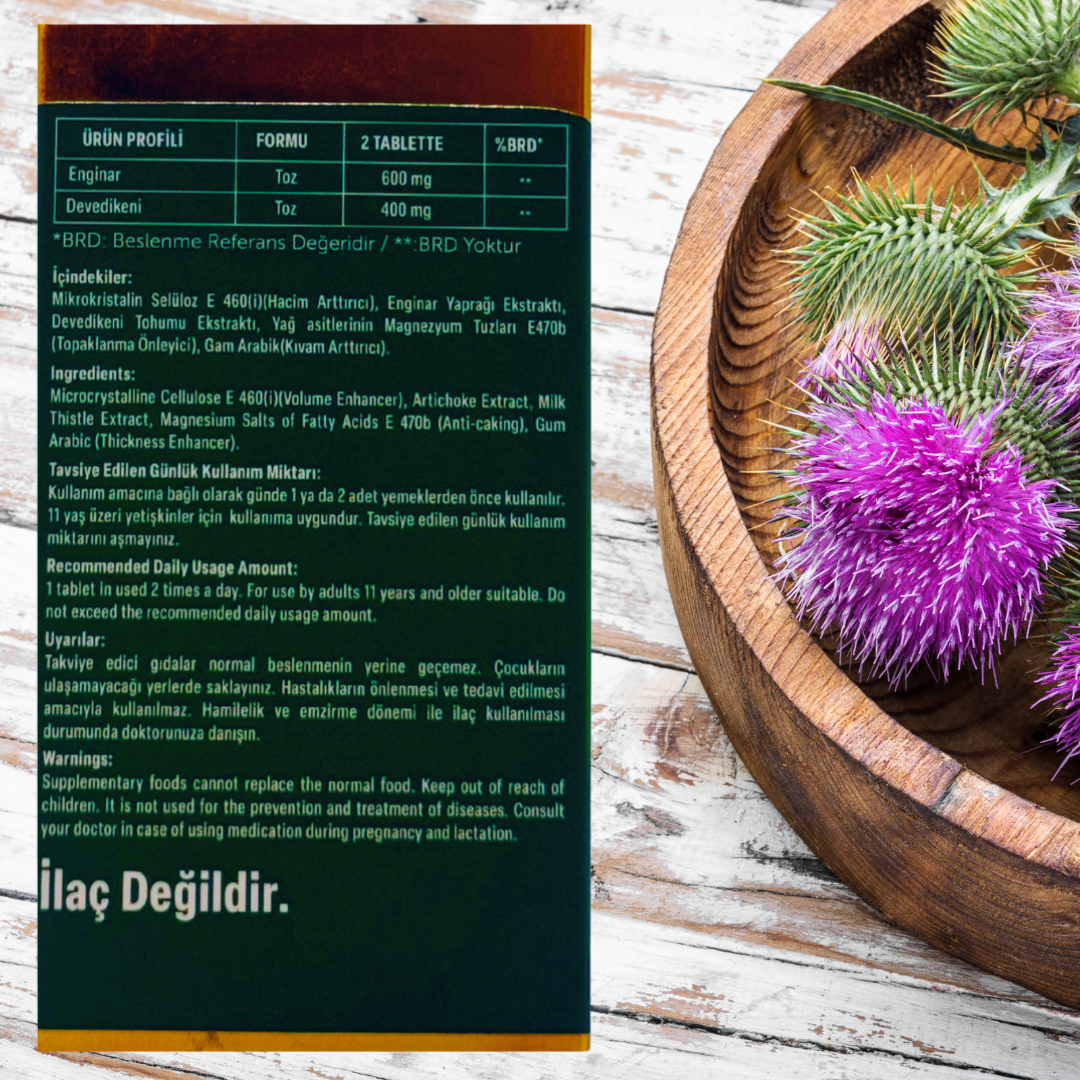  Alftamin Enginar & Deve Dikeni Artichoke Milk Thistle 110 mg. ( 60 Tablet ) 66 g e 1