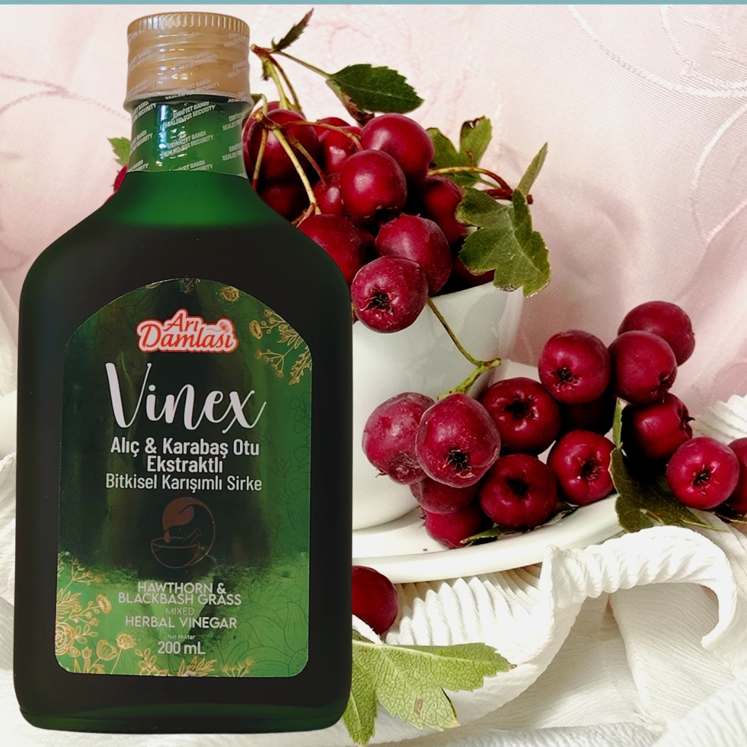 Arı Damlası Vinex 200 ml Alıç & Karabaş Otu Ekstraktlı Bitkisel Karışımlı Sirke  2