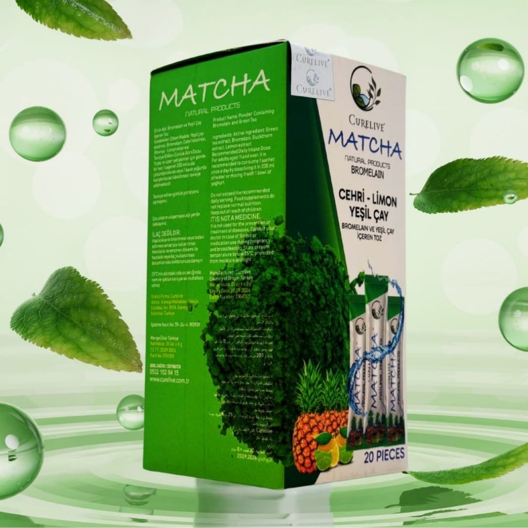 Matcha Cehri & Limon & Yeşil Çay İçeren Toz 20 Pieces