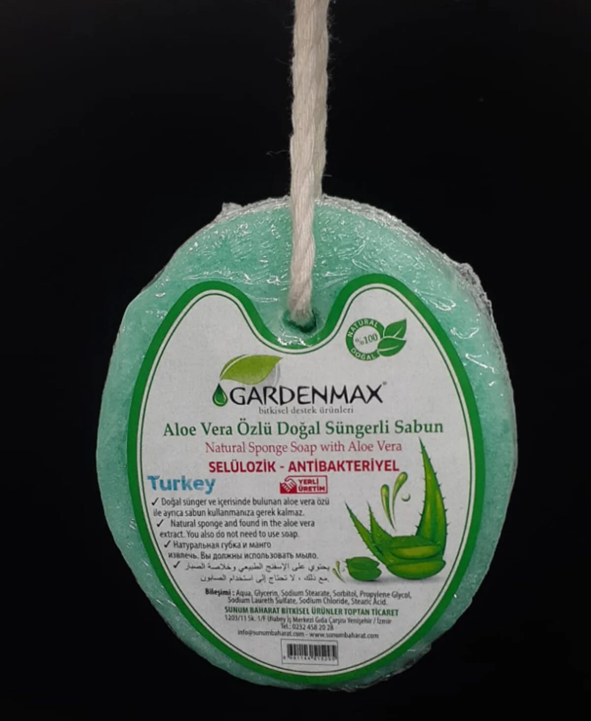 GARDENMAX ALOEVERA ÖZLÜ DOĞAL SÜNGERLİ SABUN