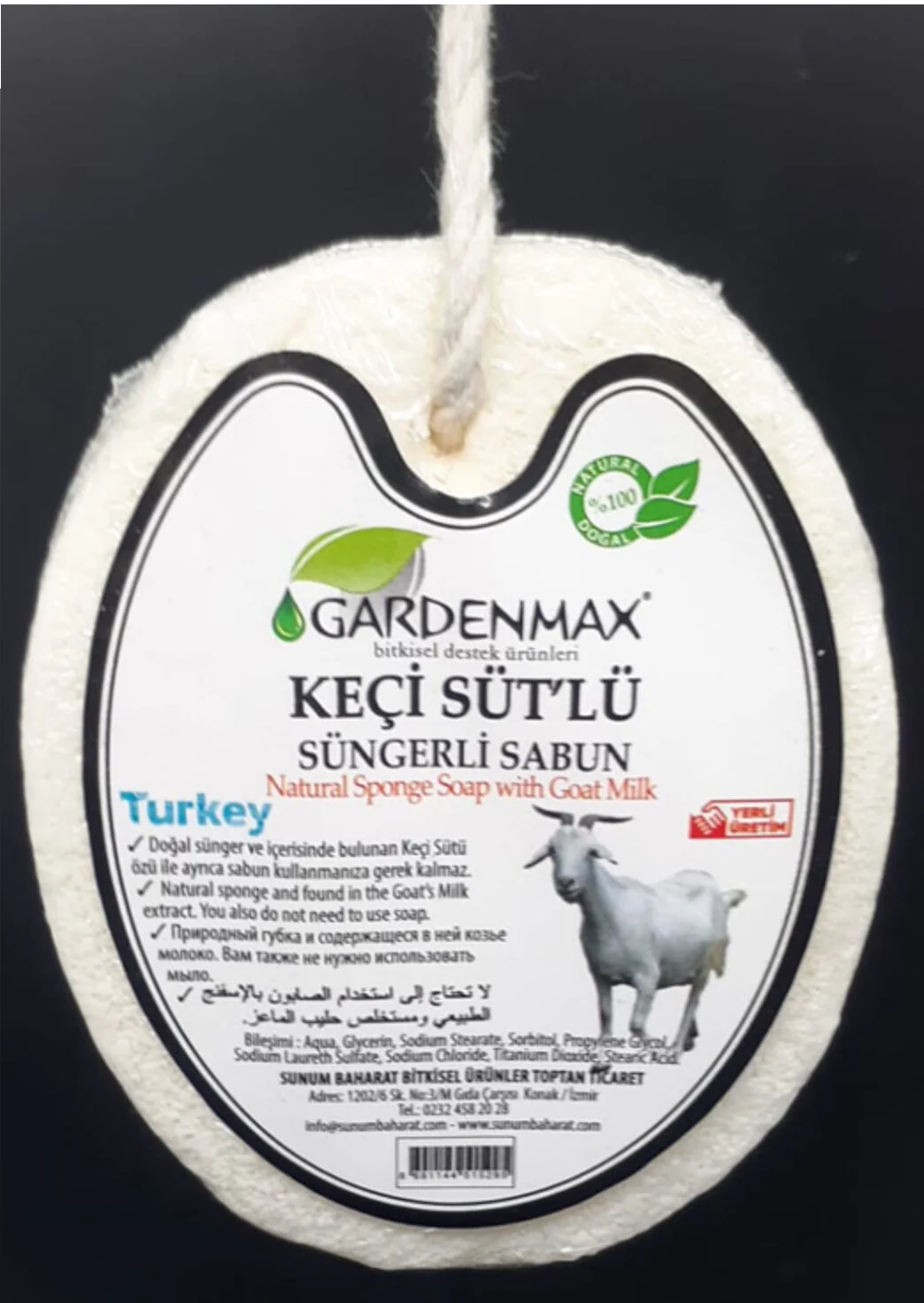GARDENMAX KEÇİ SÜTLÜ SÜNGERLİ SABUN