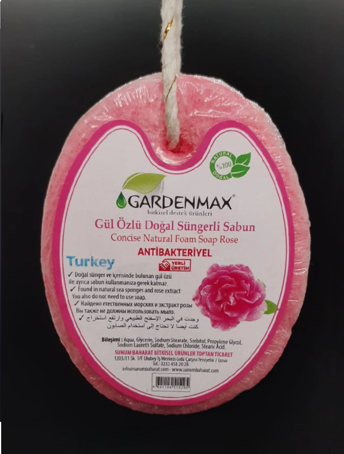 GARDENMAX GÜL ÖZLÜ SÜNGERLİ SABUN