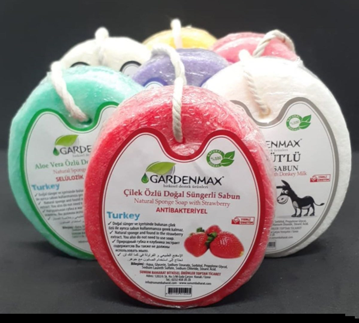 GARDENMAX ÇİLEK ÖZLÜ SÜNGERLİ SABUN 3