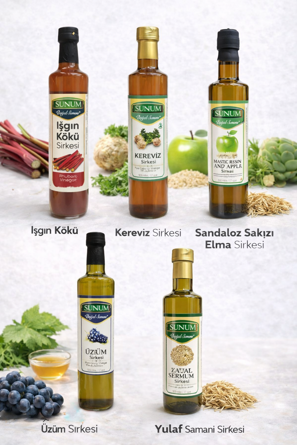 Sunum Yulaf Samanı Sirkesi 500 ml. 1